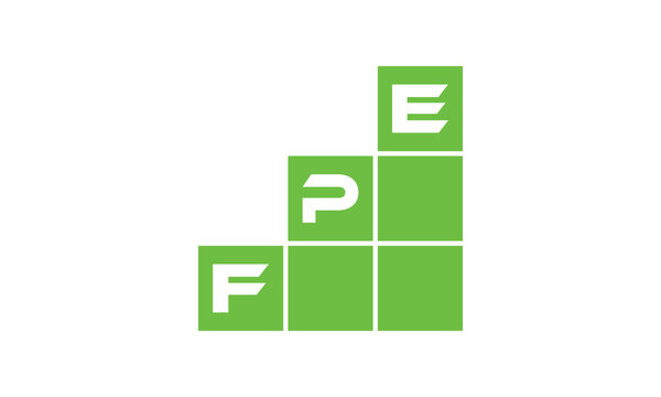 FPE initial letter financial logo design vector template. economics, growth, meter, range, profit, loan, graph, finance, benefits, economic, increase, arrow up, grade, grew up, topper, company, scale