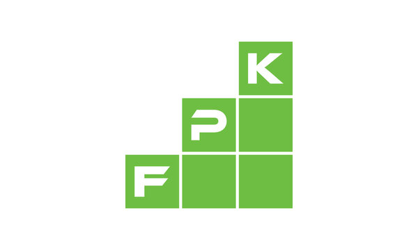 FPK initial letter financial logo design vector template. economics, growth, meter, range, profit, loan, graph, finance, benefits, economic, increase, arrow up, grade, grew up, topper, company, scale