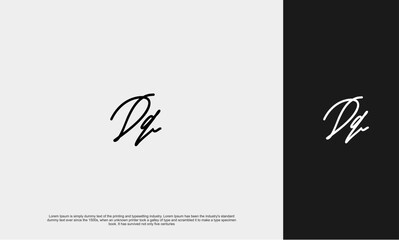 Initial Letter Dq Logo monogram signature minimalist hand writting typography for business name. Vector logo inspiration