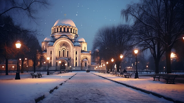 cathedral of Christ the savior  Beautiful Winter Palace