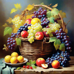 grapes in basket