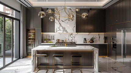 Lavish Kitchen Dreams: Gilded Touches and Sputnik Sparkle
