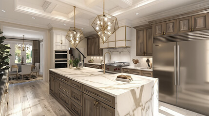 Modern Luxury: Gold Details and Marble Magic
