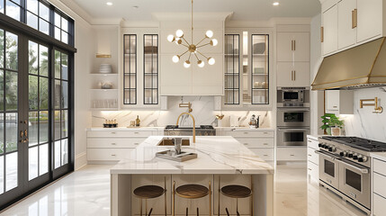 Urban Chic: Marble Magnificence with Gilded Touches
