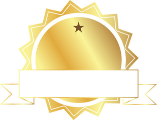 golden badge label tag border luxury design for reward winner guarantee