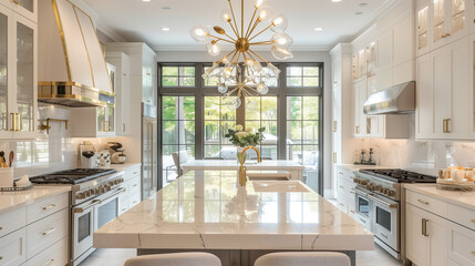 Luxe Island Retreat: Gold Faucets and Marble Magic
