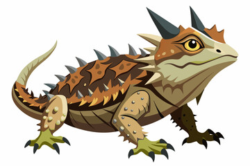 Horned lizards, full body ,  high detail