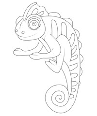 Chameleon coloring page for kids
