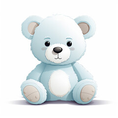 Obraz premium Bear toy, illustration, pure white background сreated with Generative Ai