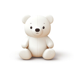 Obraz premium Bear toy, illustration, pure white background сreated with Generative Ai