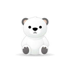 Naklejka premium Bear toy, illustration, pure white background сreated with Generative Ai