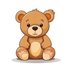 Bear toy, illustration, pure white background сreated with Generative Ai