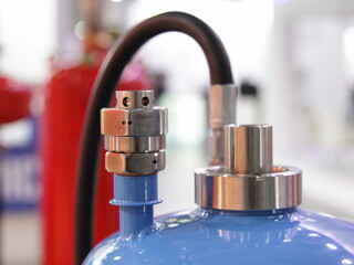 Water tank fittings on hydraulic accumulator of the pumping station - fire fighting equipment for...