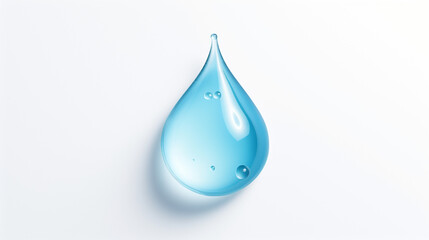 drop of water on a white background, realistic photo сreated with Generative Ai