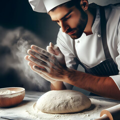 chef preparing dough