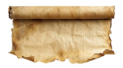 Ancient parchment scroll cut out