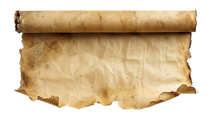 Ancient parchment scroll cut out