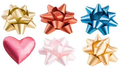 Geschenkeschleifen set isoliert auf weißen Hintergrund, Freisteller 