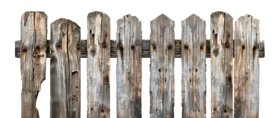 Gordijnen Rustic wooden fence, cut out © Yeti Studio