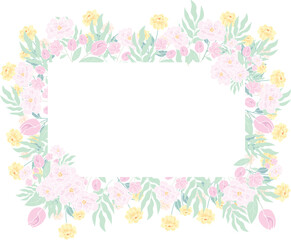 Obraz na płótnie Canvas coquette Pink Flower Frame
