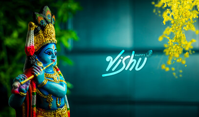 Happy vishu image,  Kerala festival vishu special greeting background