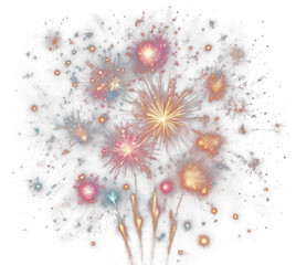 fireworks isolate PNG transparent background