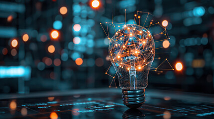 light bulb lid for the innovation circuit concept that drives economy on dark background - obrazy, fototapety, plakaty