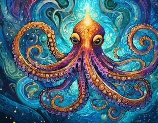 octopus, squid, animal, spirit, shamanism, personal, companion, animal form, loyal, personal companion, loyal companion,