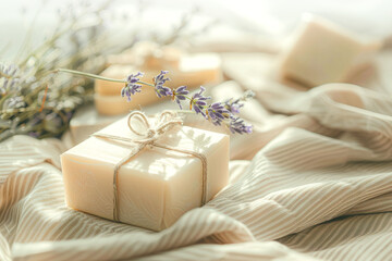 Lavender Soap and Linen Fabric