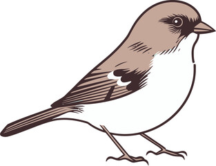 Whimsical Sparrow Vector Design