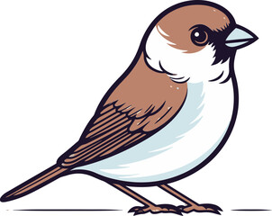 Intricate Sparrow Vector Drawing