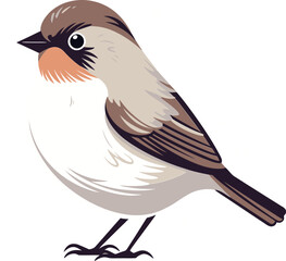 Tranquil Sparrow Vector Illustration