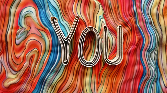 The image shows a vibrant background with the word "You" in the center.