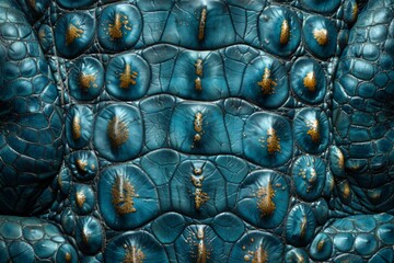 Blue crocodile leather texture, conveying luxury with a bold, contemporary edge.