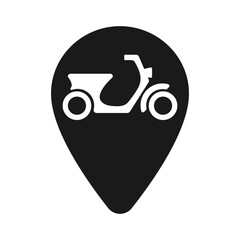 Moped pin icon, illustration