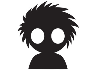 black silhouette funny face gesture emoji vector