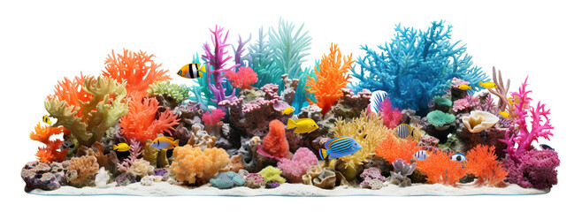 Obraz na płótnie Canvas Colorful coral reef cut out