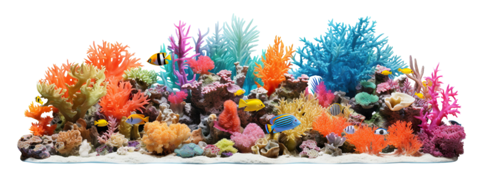 Colorful coral reef cut out
