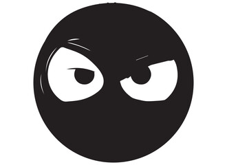 black silhouette funny face gesture emoji vector