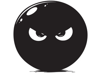 black silhouette funny face gesture emoji vector