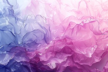 Delicate crumpled tissue effect in soft blues and pinks, creating a dreamy texture.