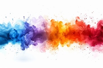 Colorful smoke-like watercolor blend with blues, purples, oranges, and reds.