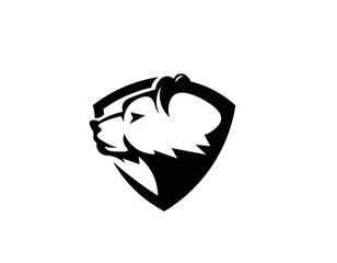 Vector illustration of a bear head logo in a minimalist style