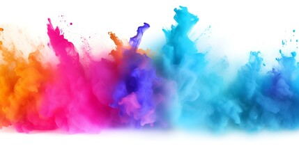 Colorful paint splashes isolated on white background. Vector illustration.