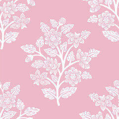 Fototapeta na wymiar floral block print flower pattern print repeat vector file 