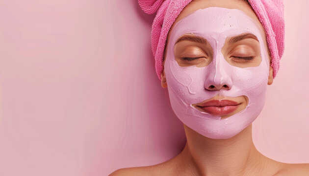 Donna con una maschera facciale rilassante, evidenziando i benefici del trattamento per la cura della pelle e promuovendo una routine di bellezza rigenerante