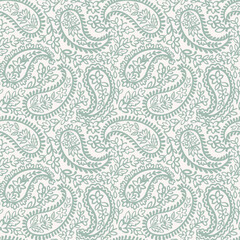 Seamless paisley repeat pattern vector file. Block print. Boho style