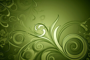 Beautiful Olive Green Swirly Background Design