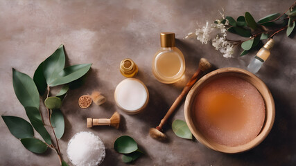 Obraz na płótnie Canvas Natural soap for bath and spa. Hygiene concept. AI generated image, ai.