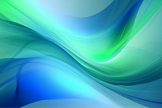 Ethereal Pearly Green and Blue Wave Background Design